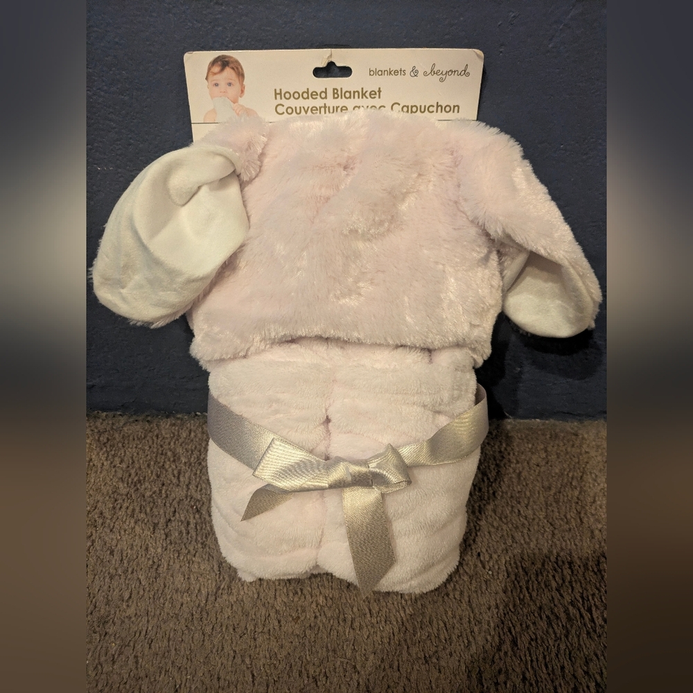 Plush Hooded Baby Blanket with Ears By Blanket & Beyond New